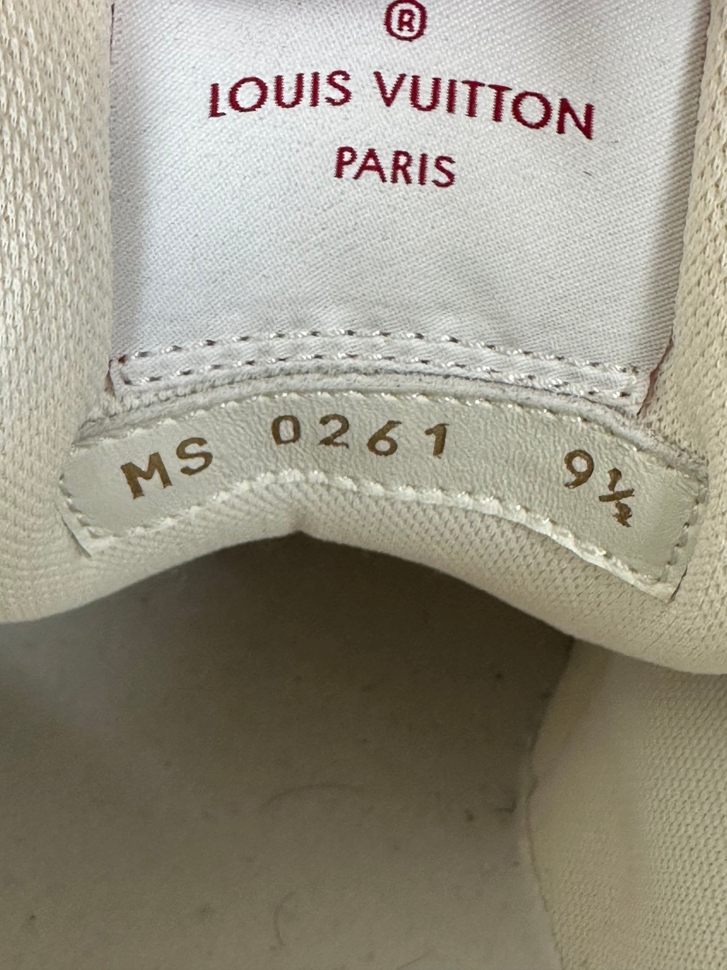 Louis Vuitton White & Red Mesh Trainer