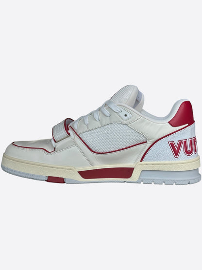 Louis Vuitton White & Red Mesh Trainer