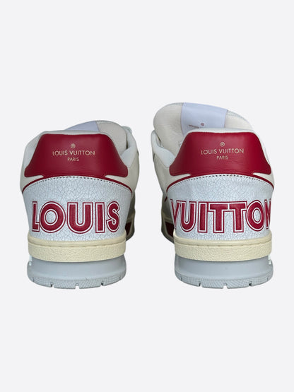 Louis Vuitton White & Red Mesh Trainer