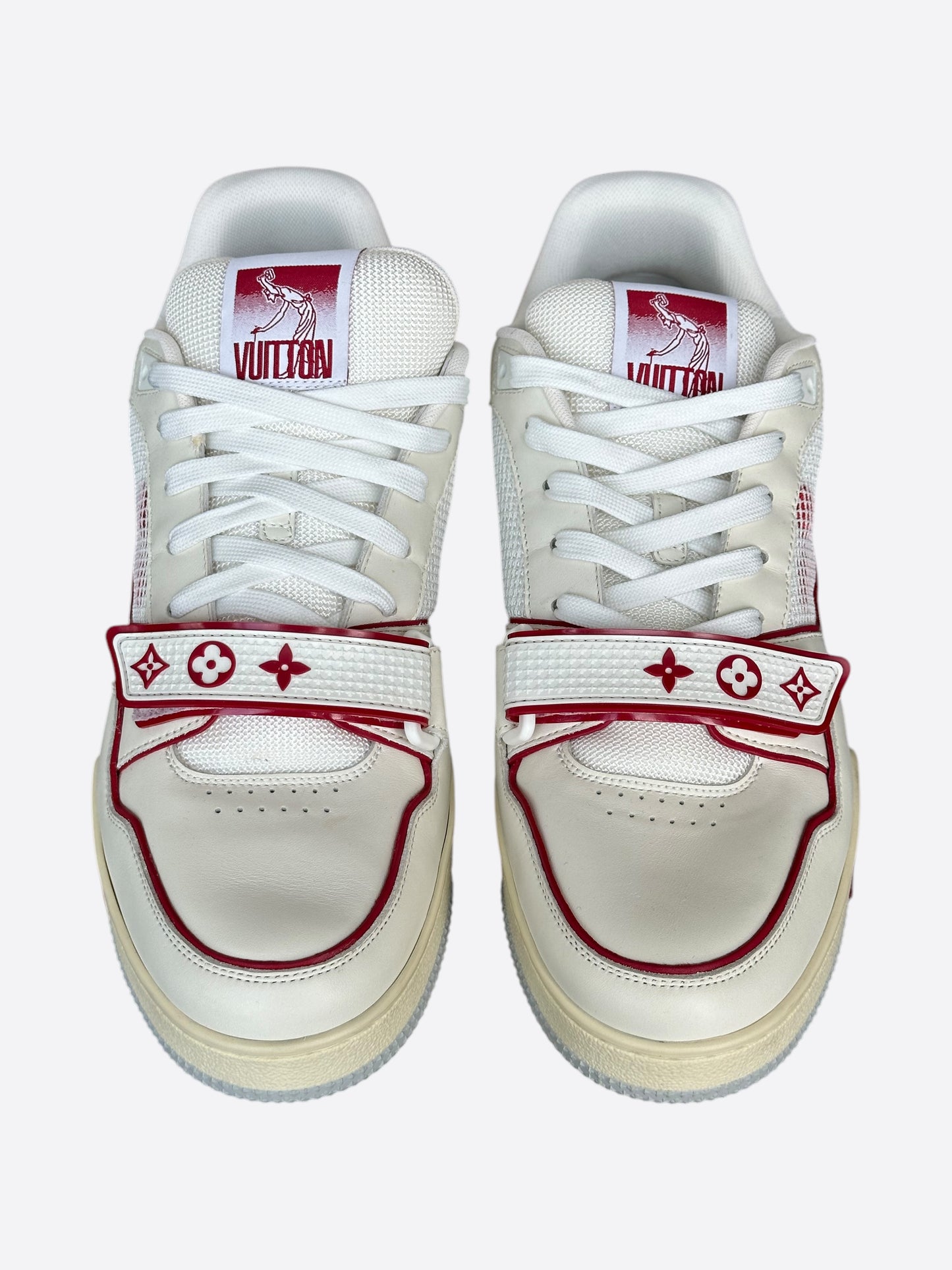 Louis Vuitton White & Red Mesh Trainer