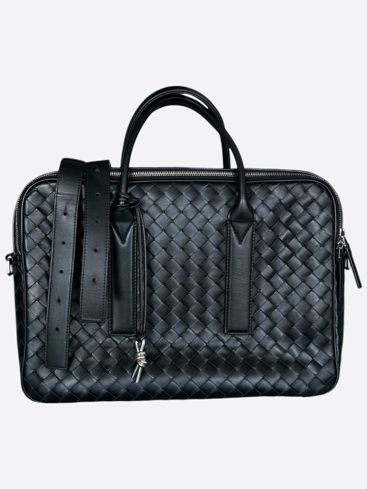 Bottega Veneta Black Large Getaway Briefcase