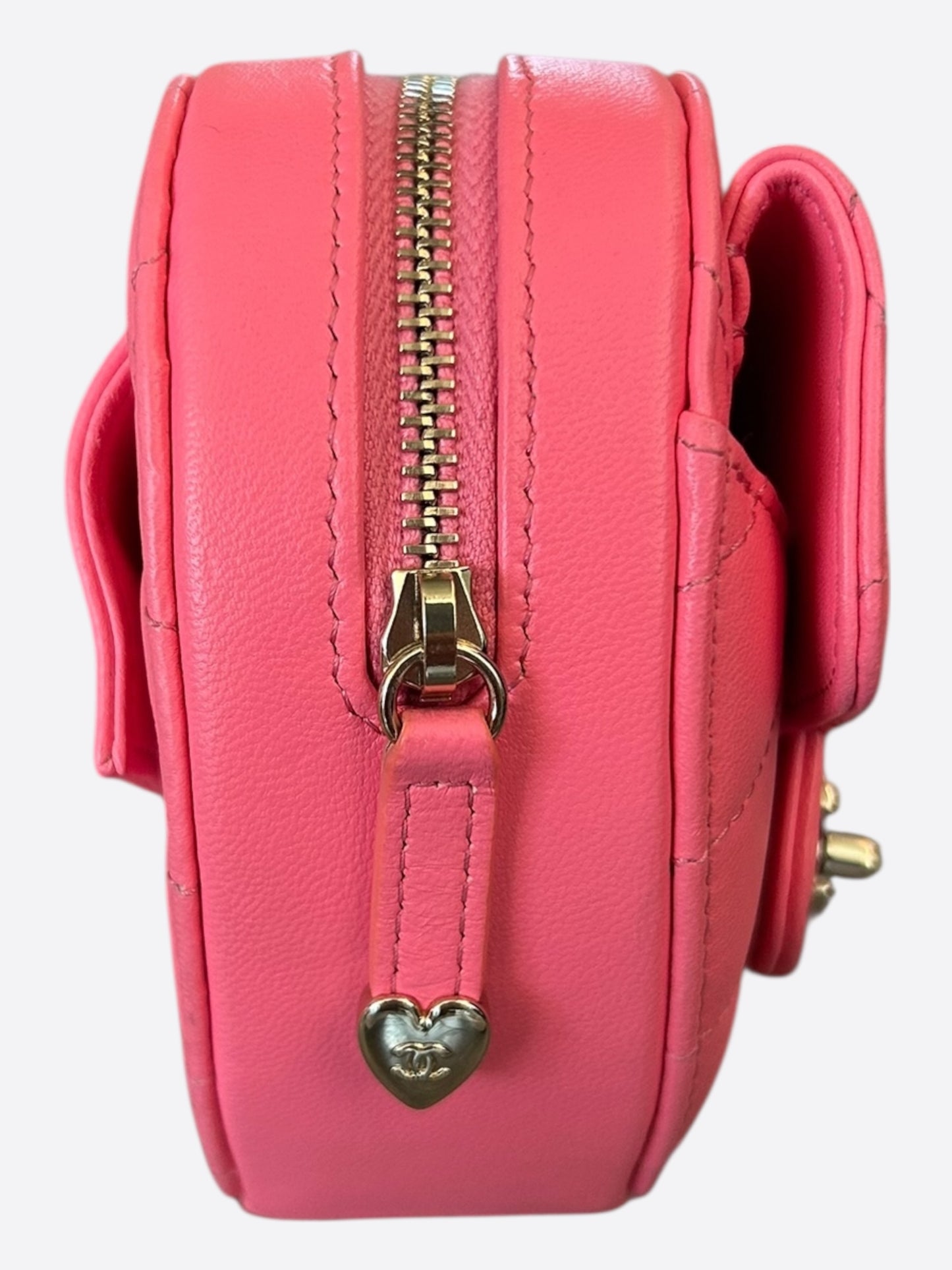 Chanel Pink Quilted Mini Heart Bag