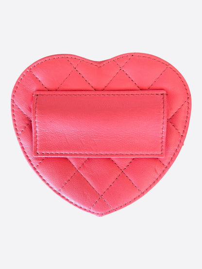 Chanel Pink Quilted Mini Heart Bag