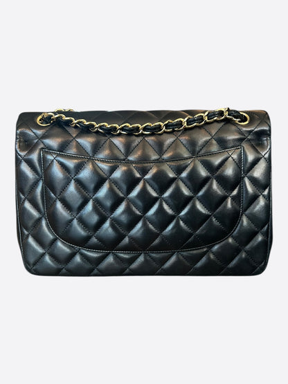 Chanel Black Lambskin Quilted Jumbo Flap Bag