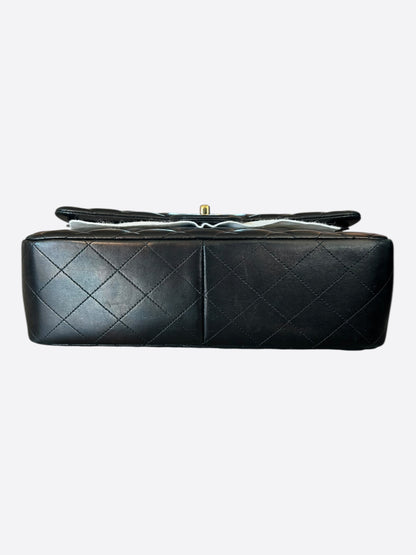 Chanel Black Lambskin Quilted Jumbo Flap Bag