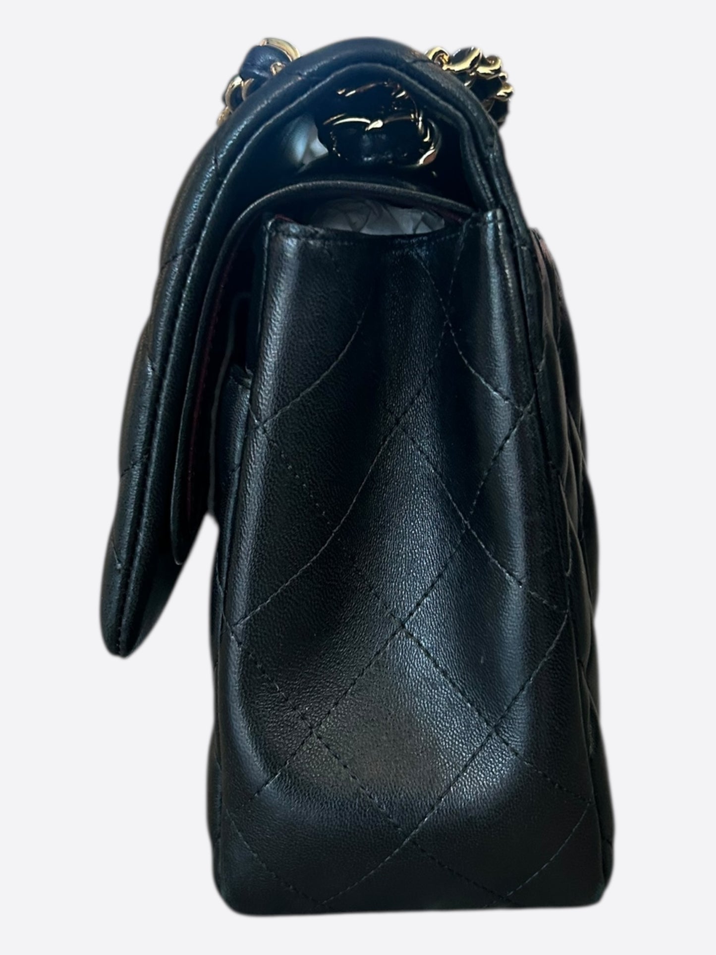 Chanel Black Lambskin Quilted Jumbo Flap Bag