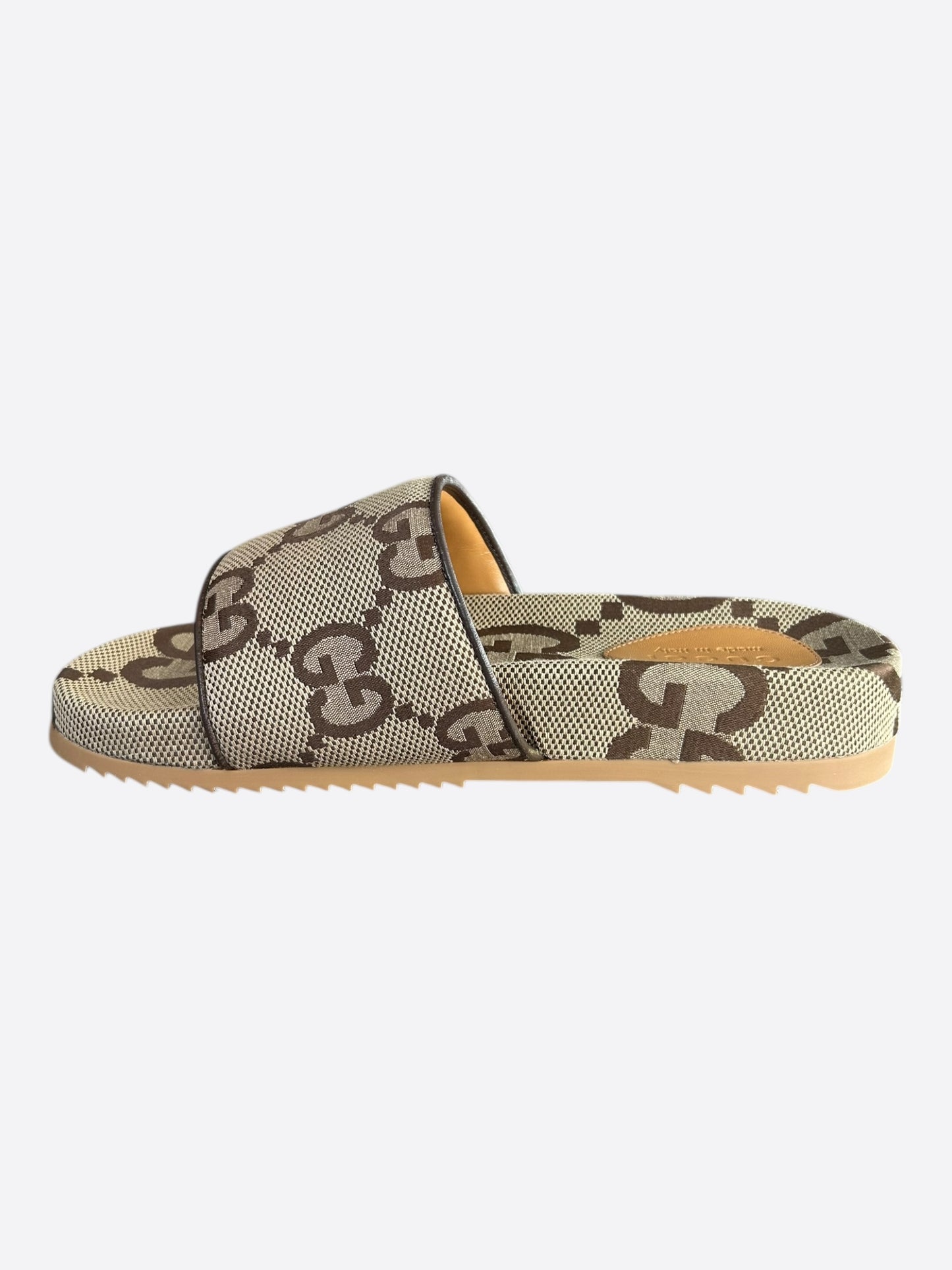 Gucci Beige & Brown GG Monogram Sandals