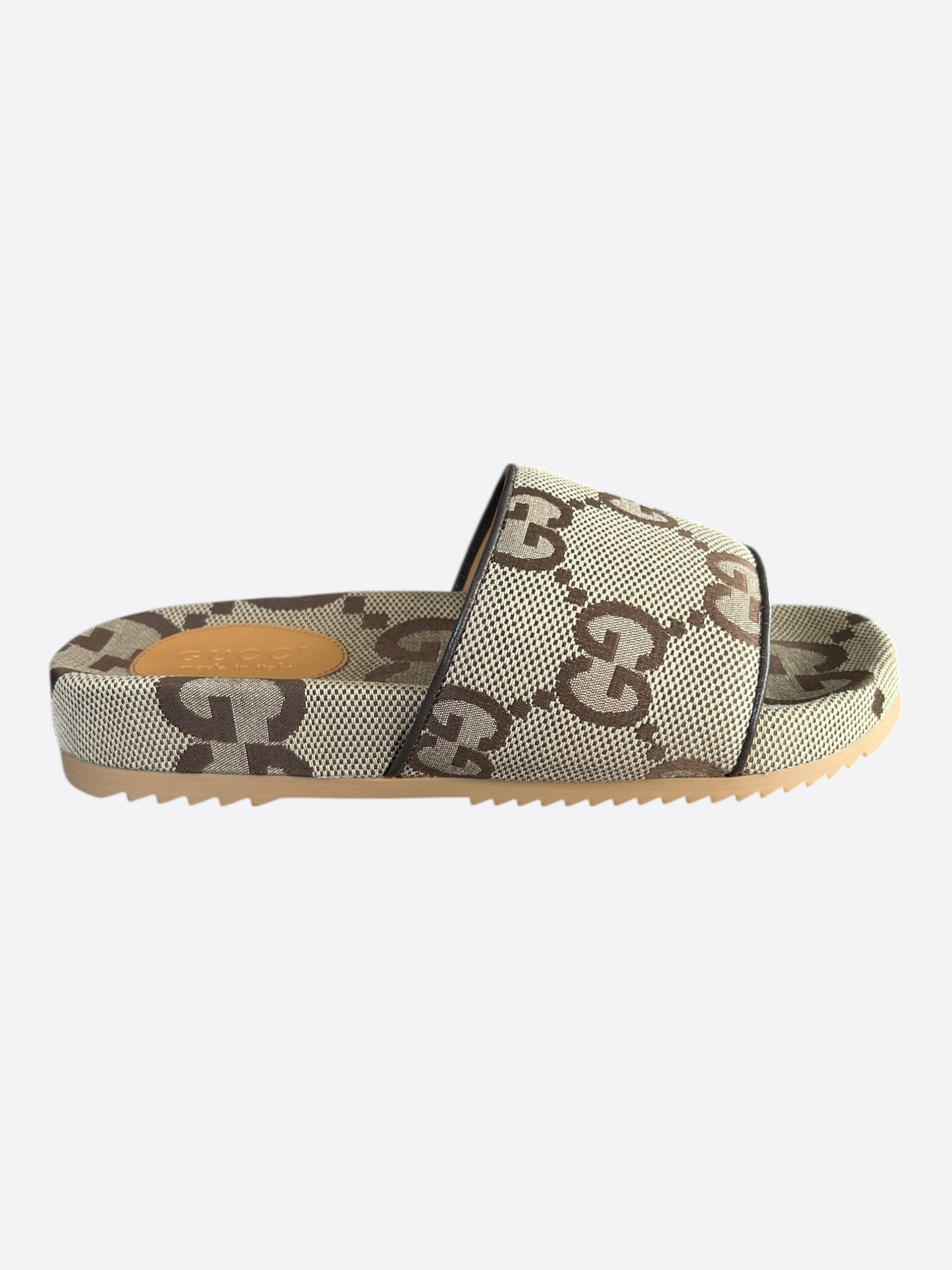 Gucci Beige & Brown GG Monogram Sandals