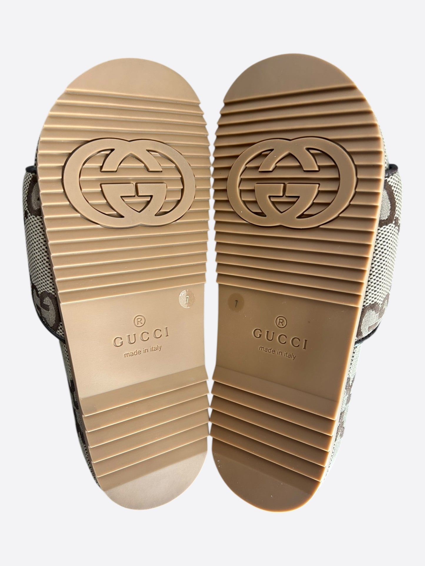 Gucci Beige & Brown GG Monogram Sandals