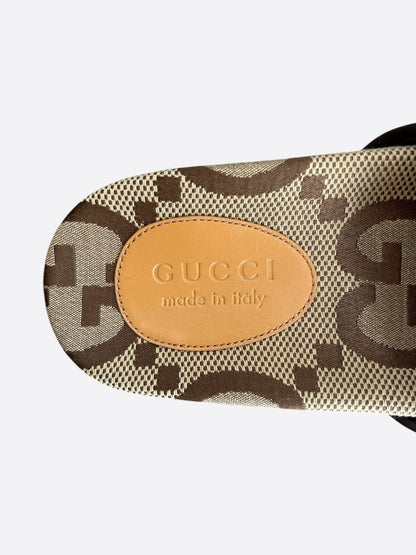 Gucci Beige & Brown GG Monogram Sandals