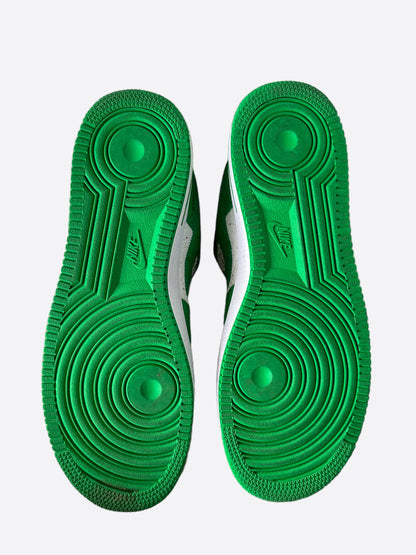 Louis Vuitton Green & White Air Force 1 Monogram Sneakers