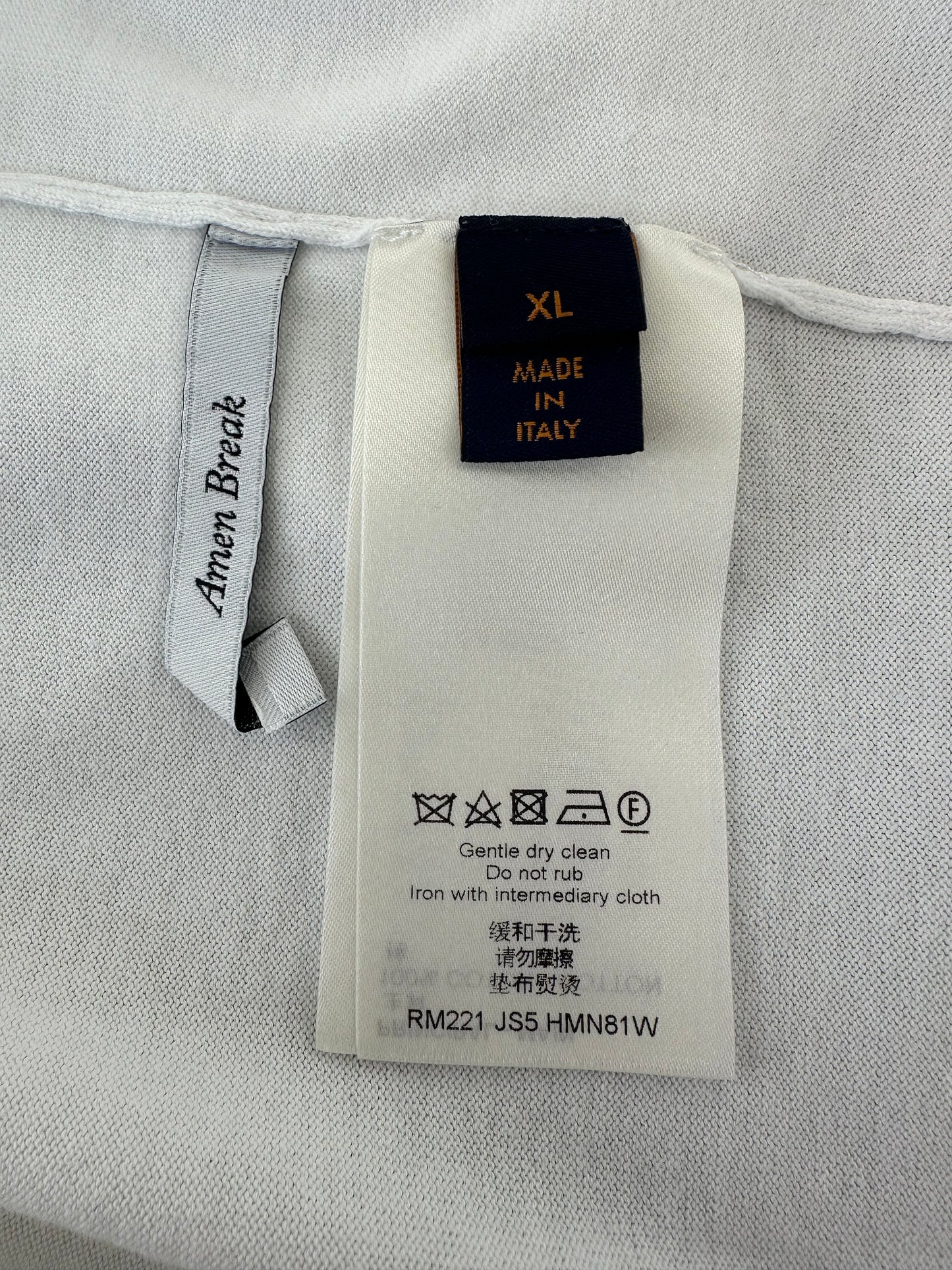 Louis Vuitton White & Green Vuitton Intarsia T-Shirt