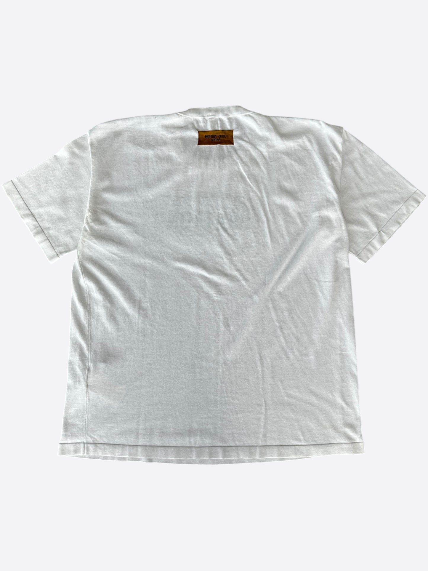 Louis Vuitton White & Green Vuitton Intarsia T-Shirt