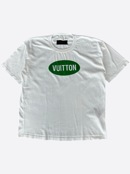Louis Vuitton White & Green Vuitton Intarsia T-Shirt