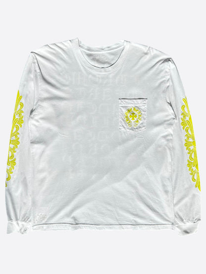 Chrome Hearts White & Yellow Made In Hollywood Longsleeve T-Shirt