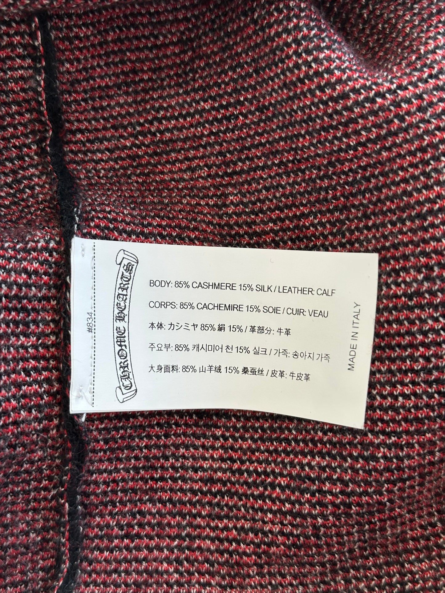 Chrome Hearts Matty Boy Black & Red Chomper Cashmere Sweater