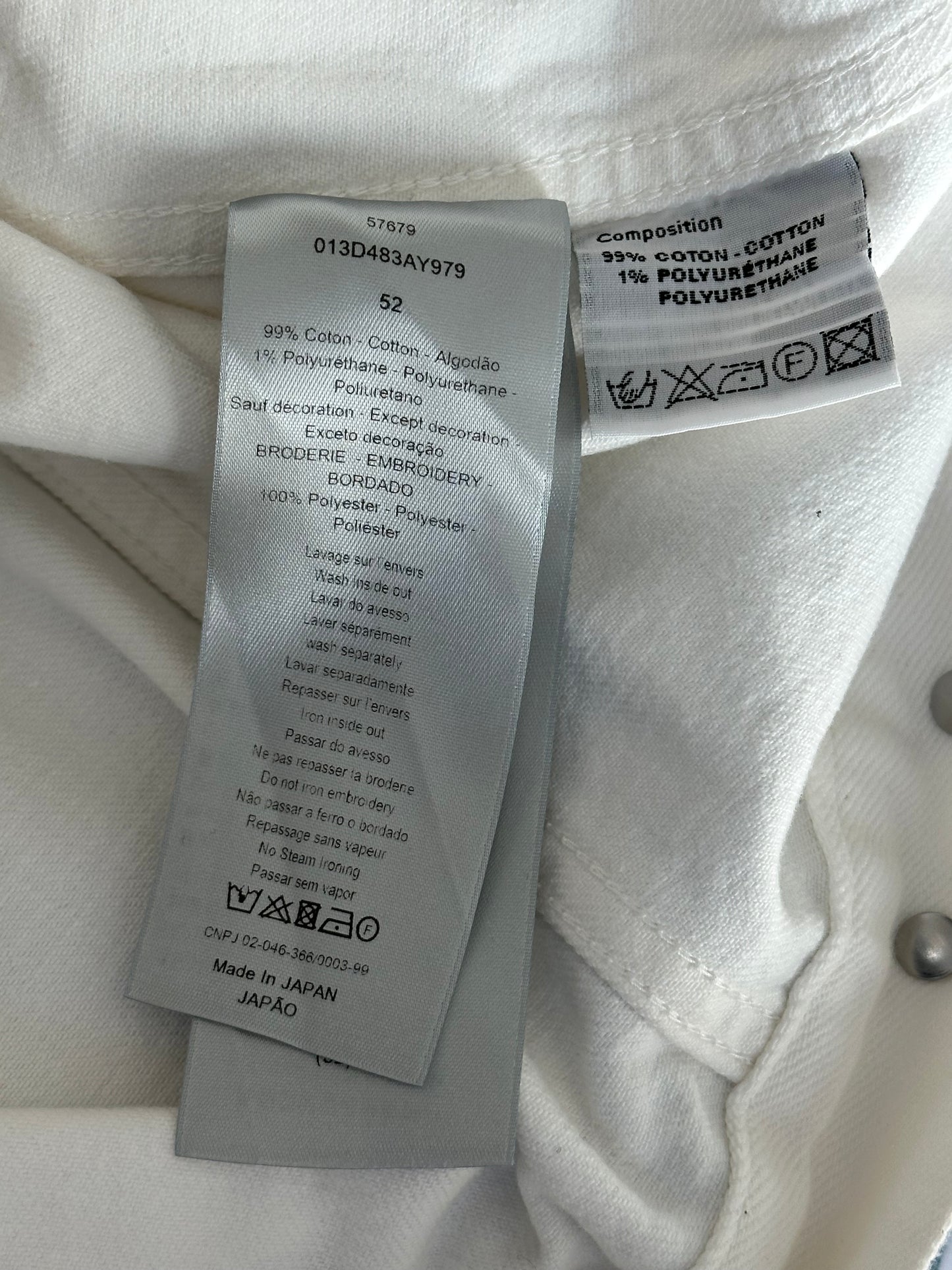 Dior Raymond Pettibon White Embroidered Logo Denim Jacket