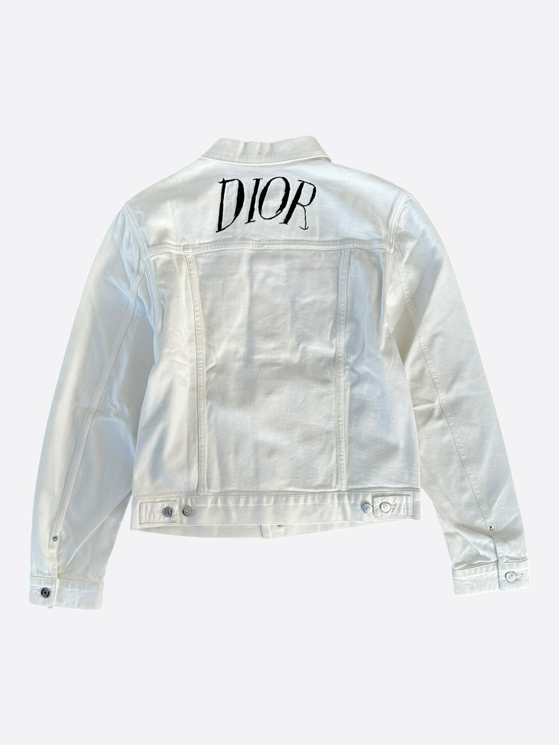 Dior Raymond Pettibon White Embroidered Logo Denim Jacket – Savonches