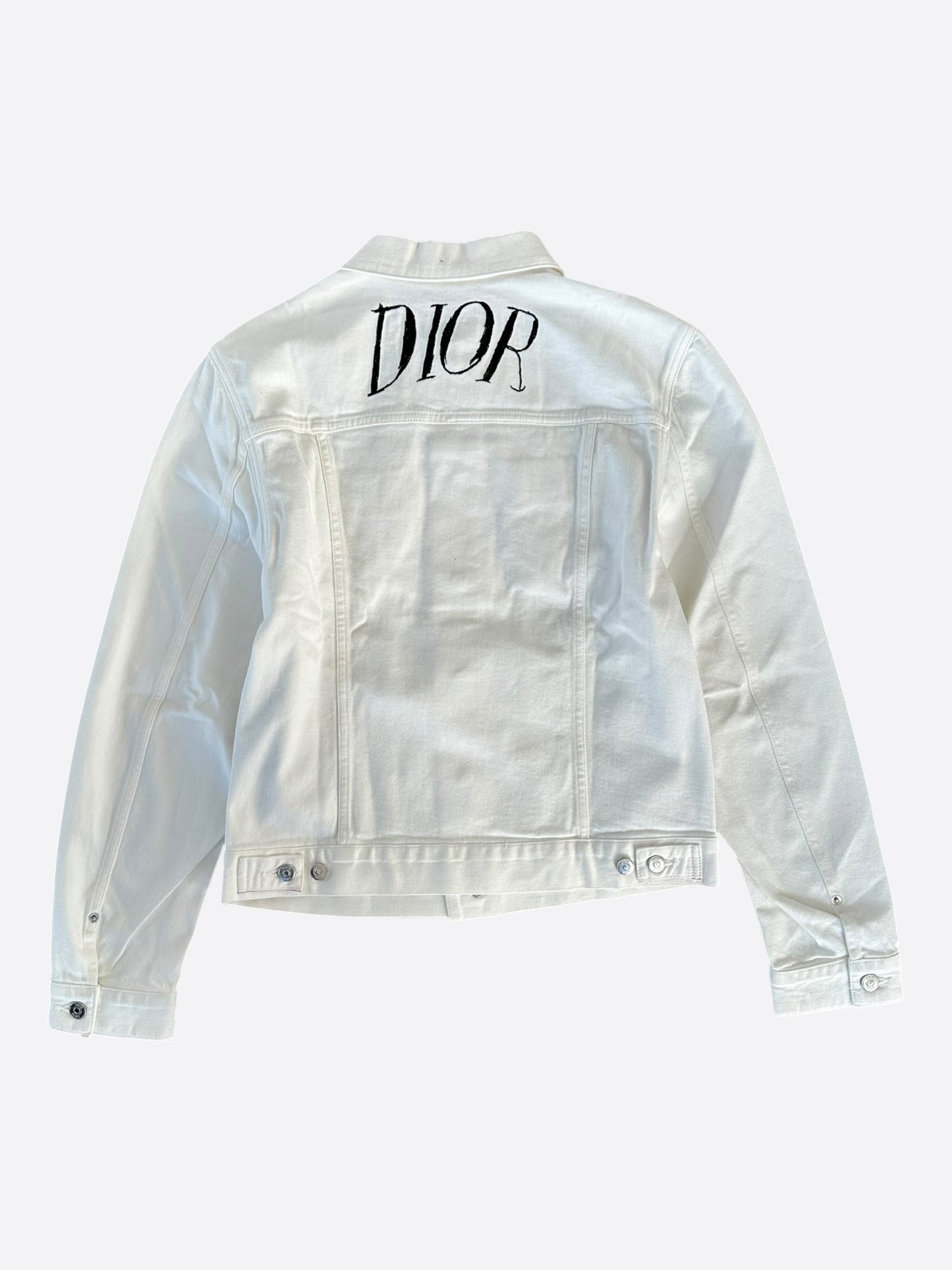 Dior Raymond Pettibon White Embroidered Logo Denim Jacket