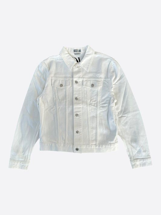 Dior Raymond Pettibon White Embroidered Logo Denim Jacket