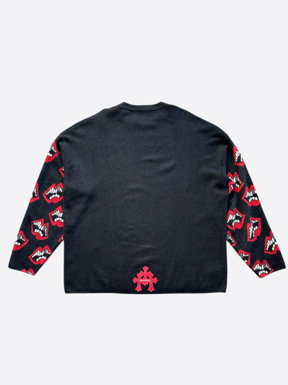 Chrome Hearts Matty Boy Black & Red Chomper Cashmere Sweater