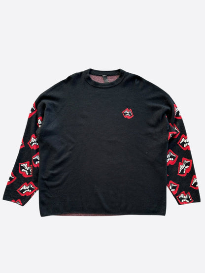 Chrome Hearts Matty Boy Black & Red Chomper Cashmere Sweater