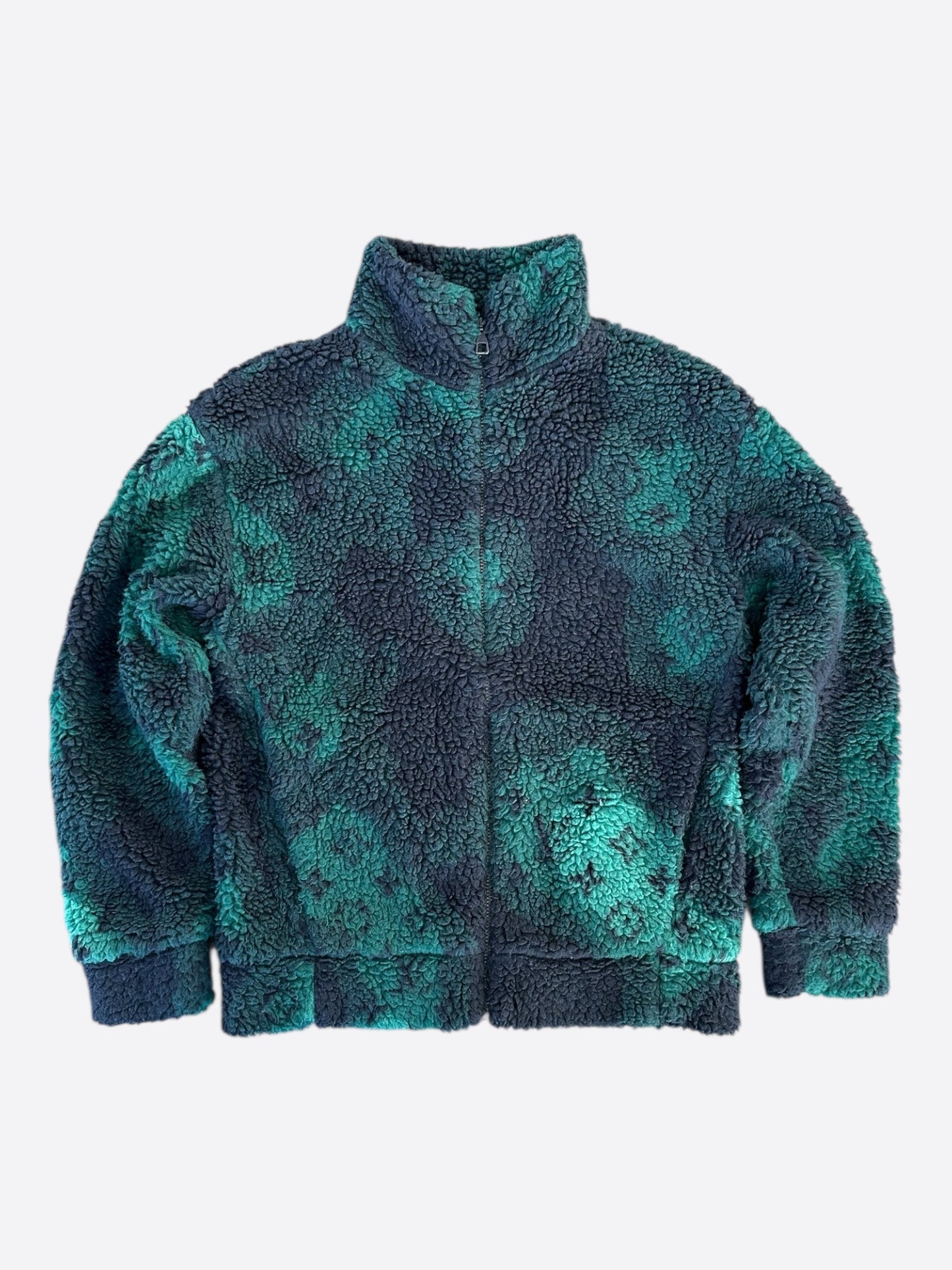 Louis Vuitton Green Camouflage Monogram Fleece Zip Up Jacket