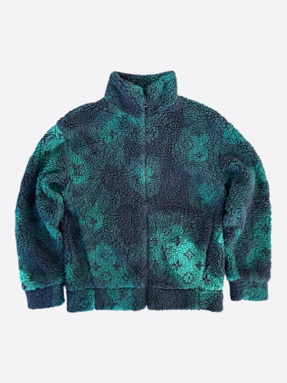 Louis Vuitton Green Camouflage Monogram Fleece Zip Up Jacket