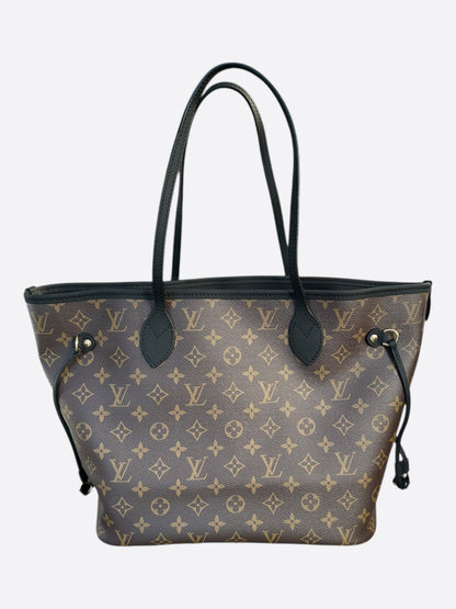 Louis Vuitton Black & Brown Monogram Reversible Neverfull MM