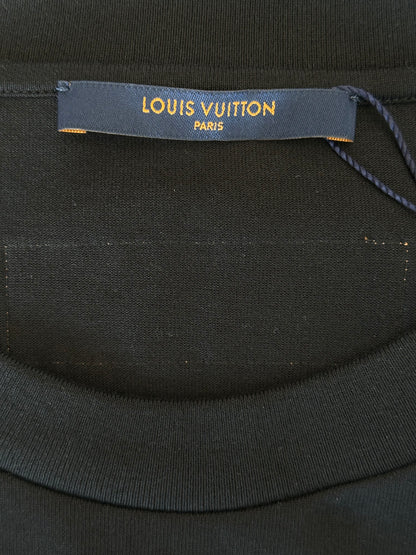 Louis Vuitton Black & White LV Stitch Logo T-Shirt