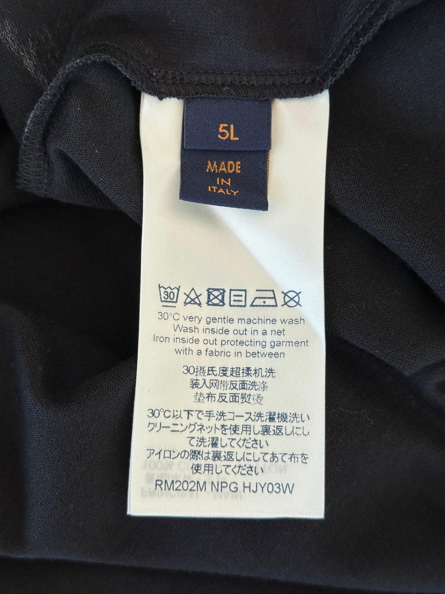 Louis Vuitton Black & White LV Stitch Logo T-Shirt