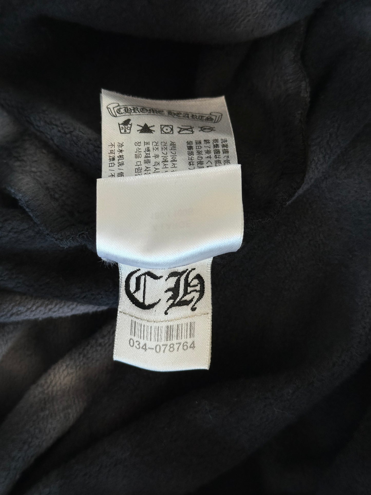 Chrome Hearts Black & White Tie-Dye Horseshoe Logo Hoodie