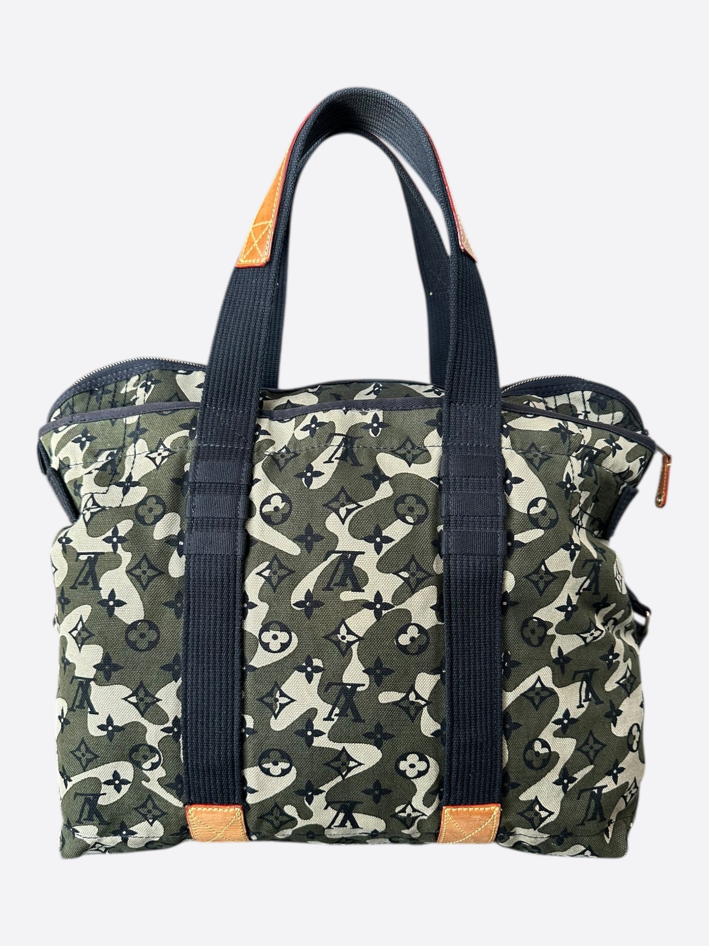 Louis Vuitton Takashi Murakami Green Camouflage Monogram Treillis Tote