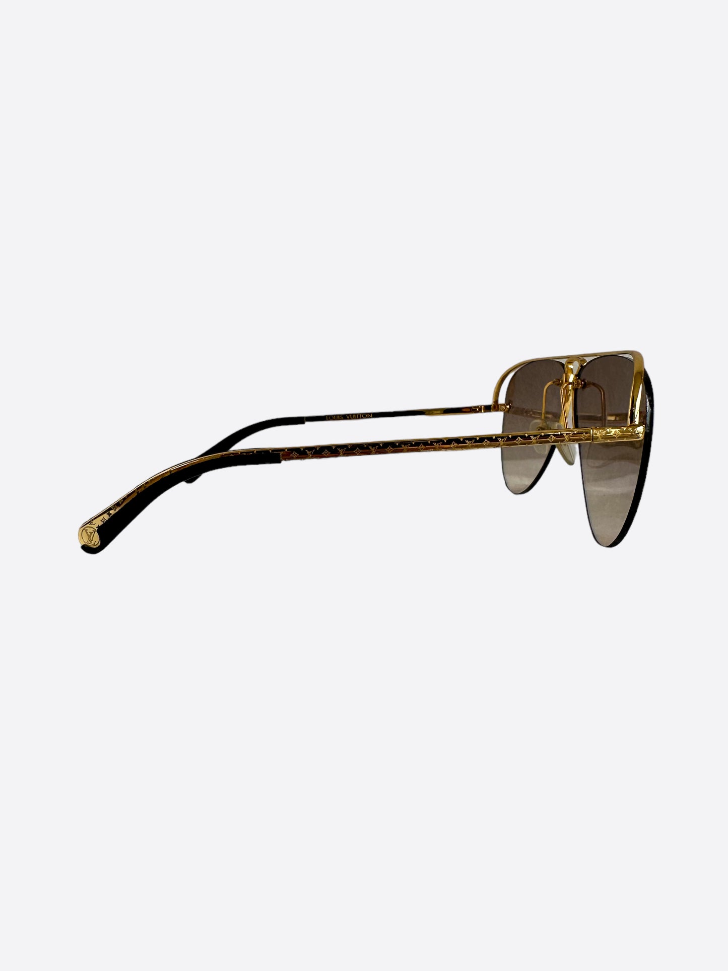 Louis Vuitton Gold Monogram Grease Aviators