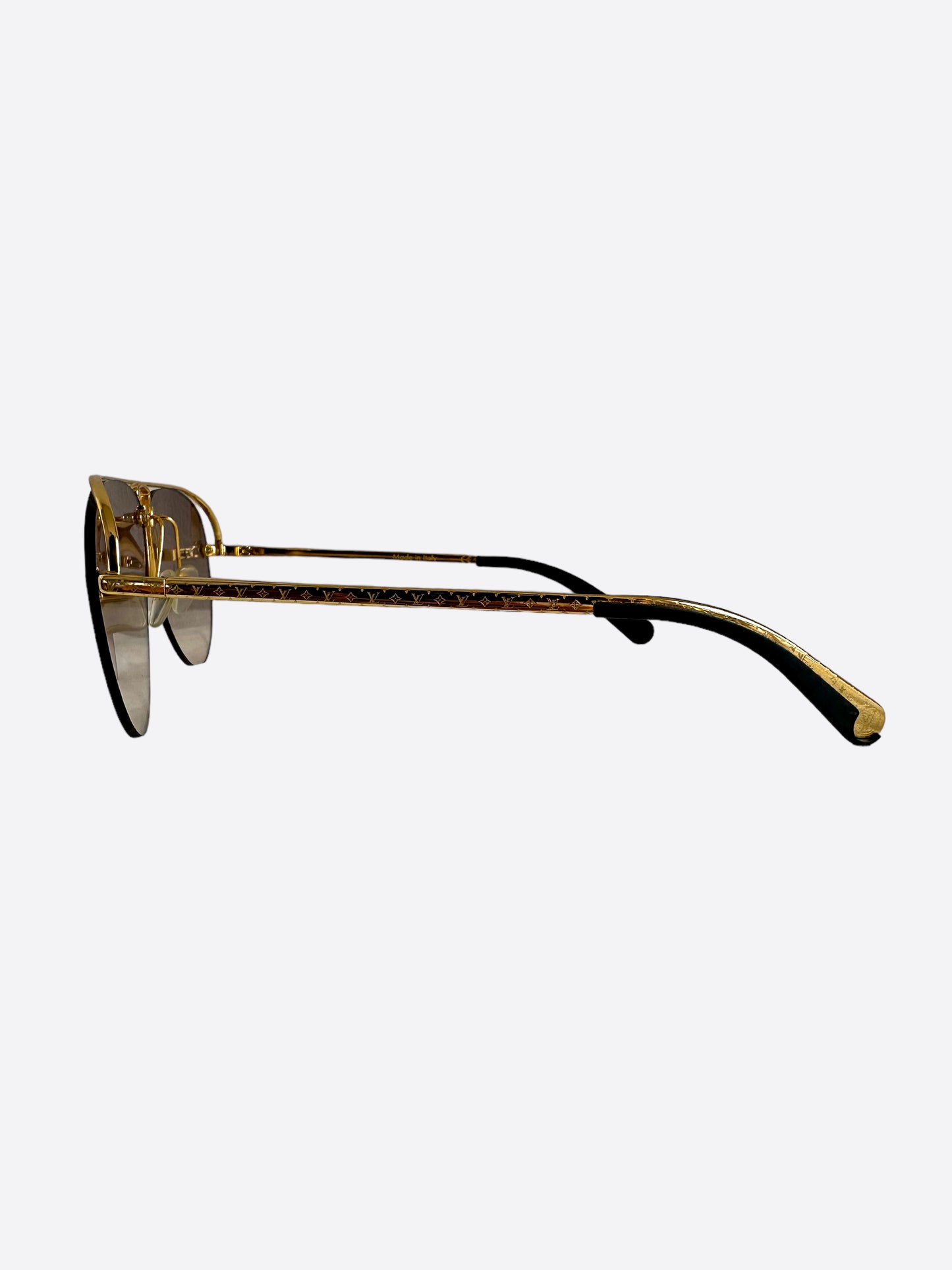 Louis Vuitton Gold Monogram Grease Aviators