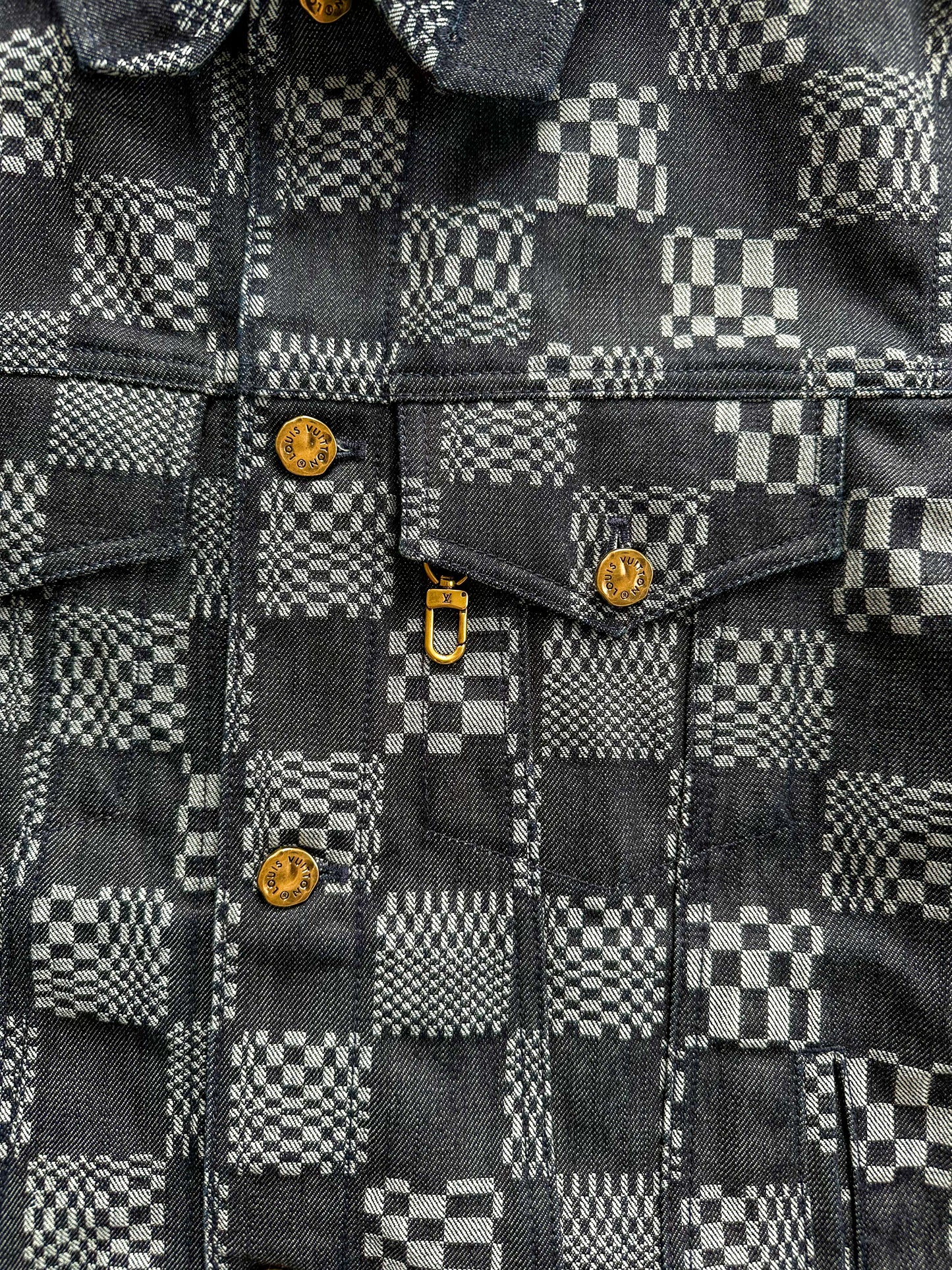 Louis Vuitton Grey Distorted Damier Denim Jacket