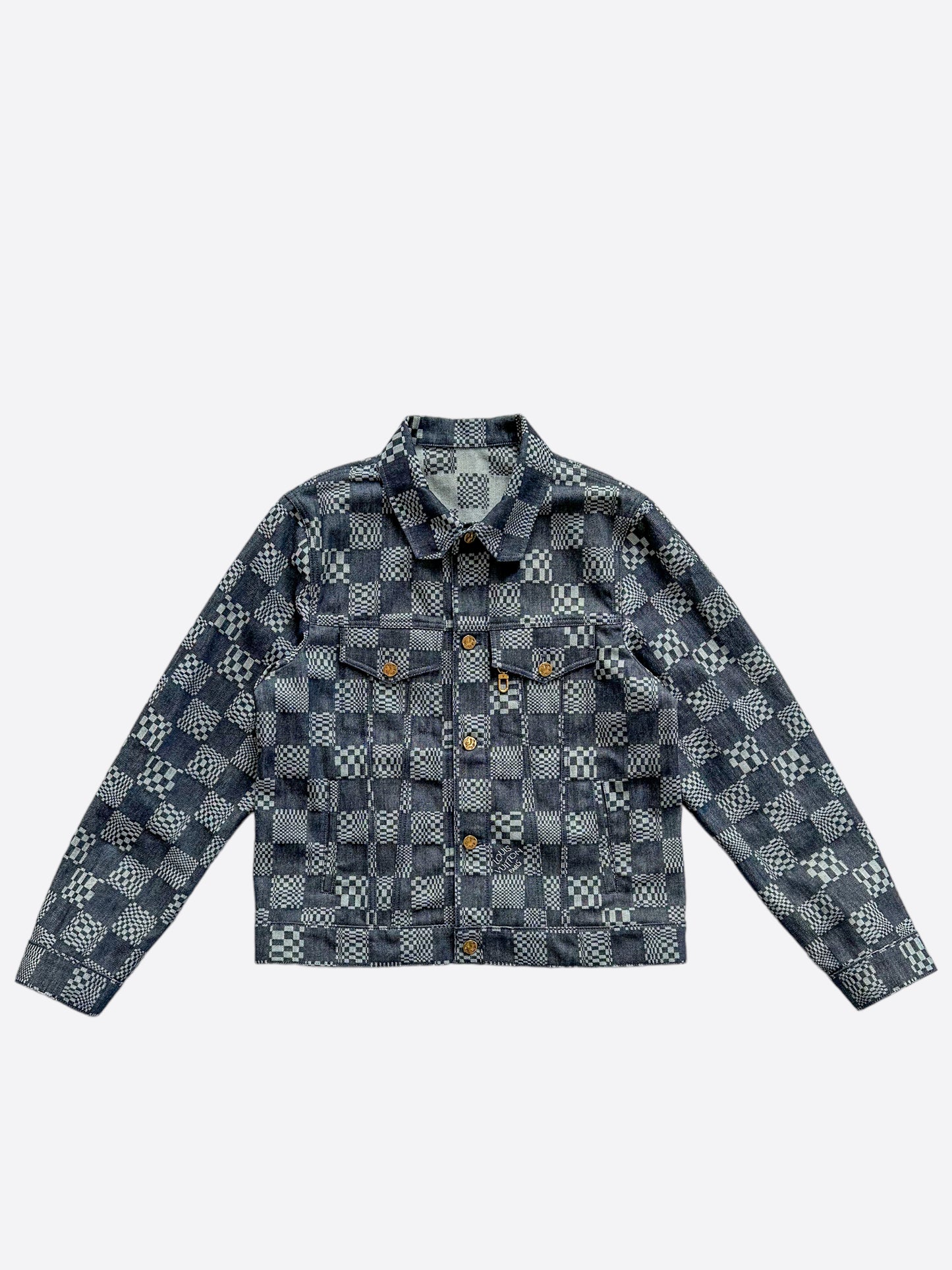 Louis Vuitton Grey Distorted Damier Denim Jacket