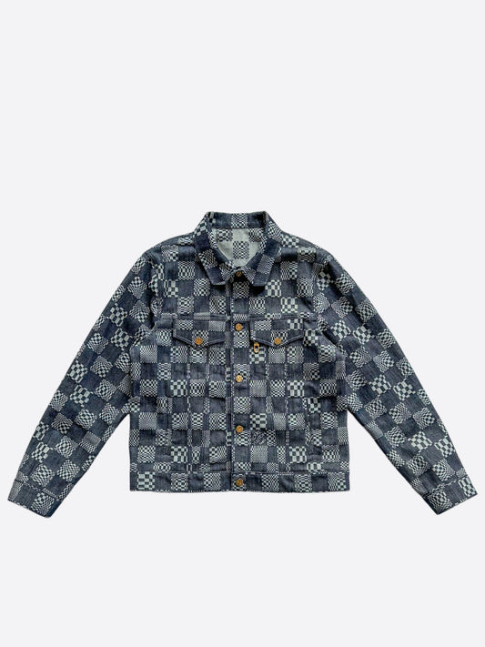 Louis Vuitton Grey Distorted Damier Denim Jacket