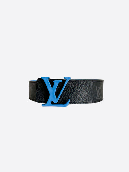 Louis Vuitton Black & Blue Monogram Reversible Belt