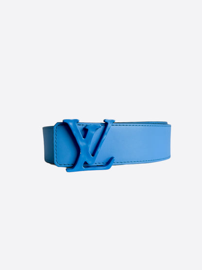 Louis Vuitton Black & Blue Monogram Reversible Belt