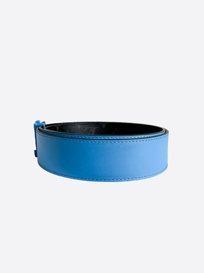 Louis Vuitton Black & Blue Monogram Reversible Belt