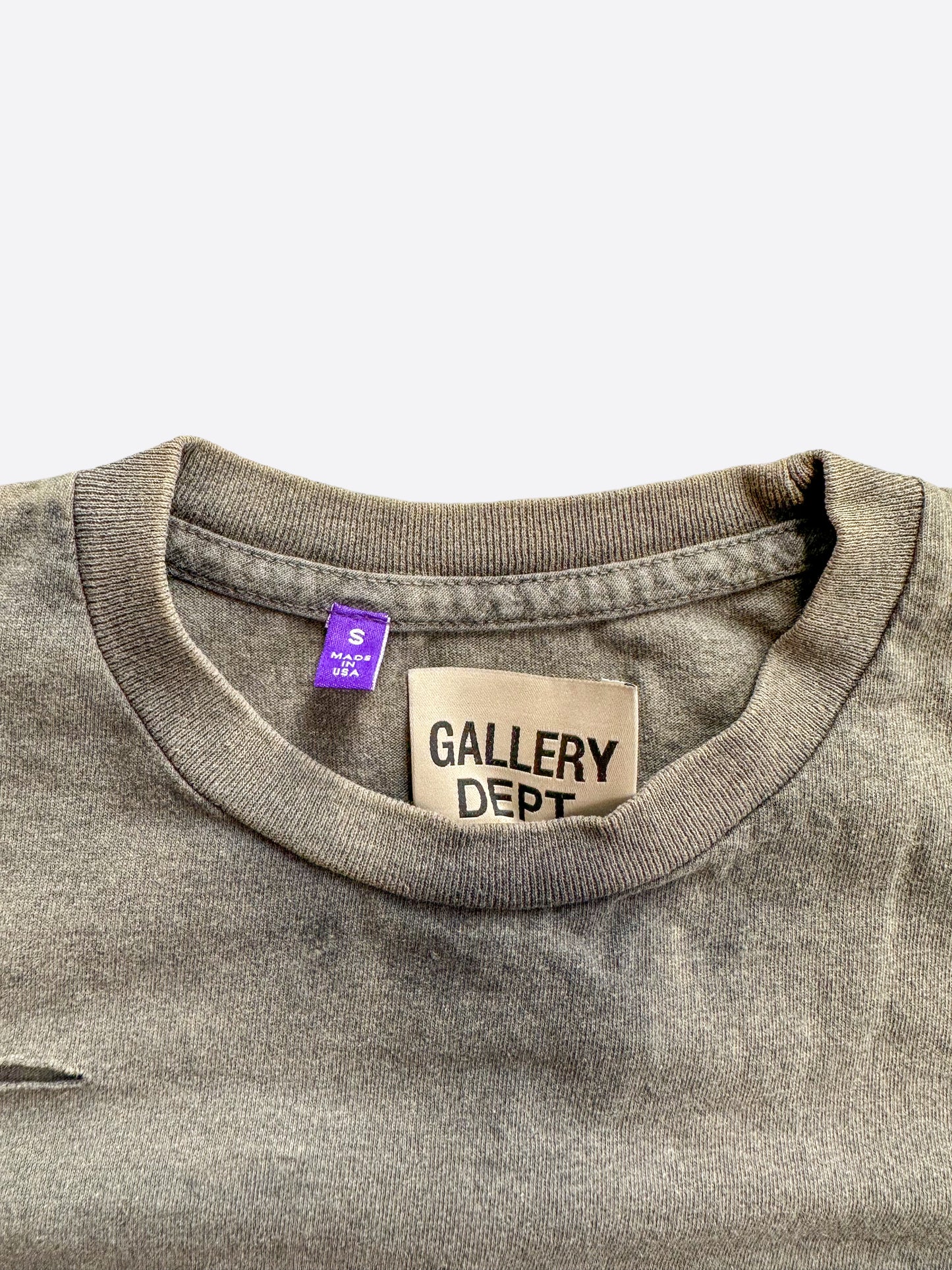 Gallery Dept Faded Black Distressed Bones T-Shirt