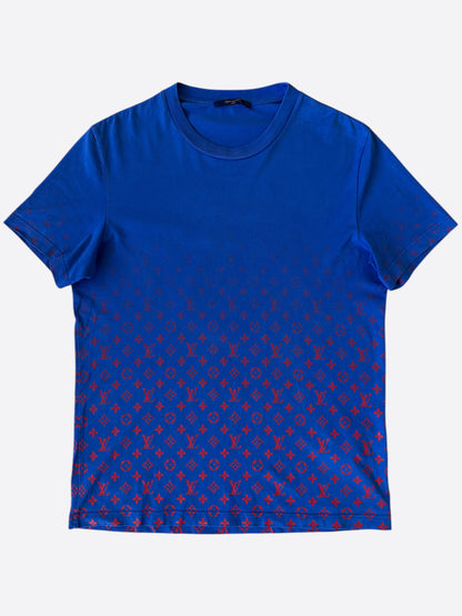 Louis Vuitton Blue & Red Monogram Gradient T-Shirt