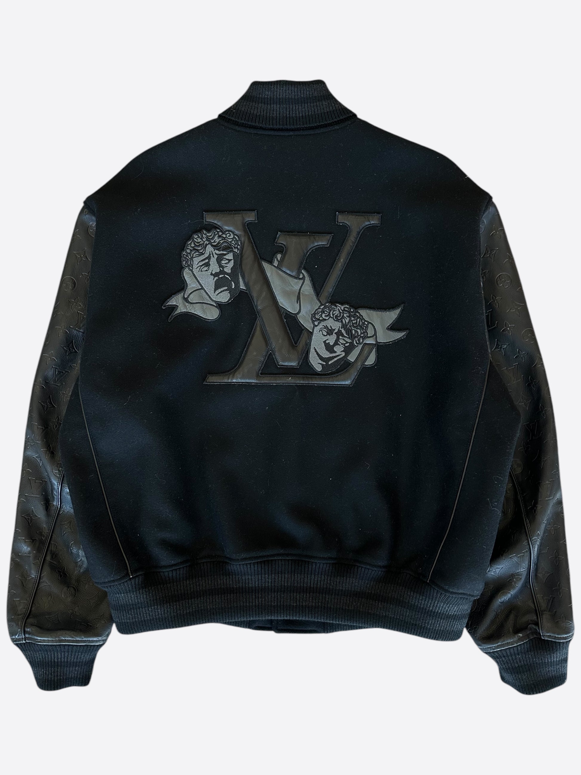 louis vuitton backpack jacket Louis Vuitton Black Monogram Mask Varsity Jacket – Savonches