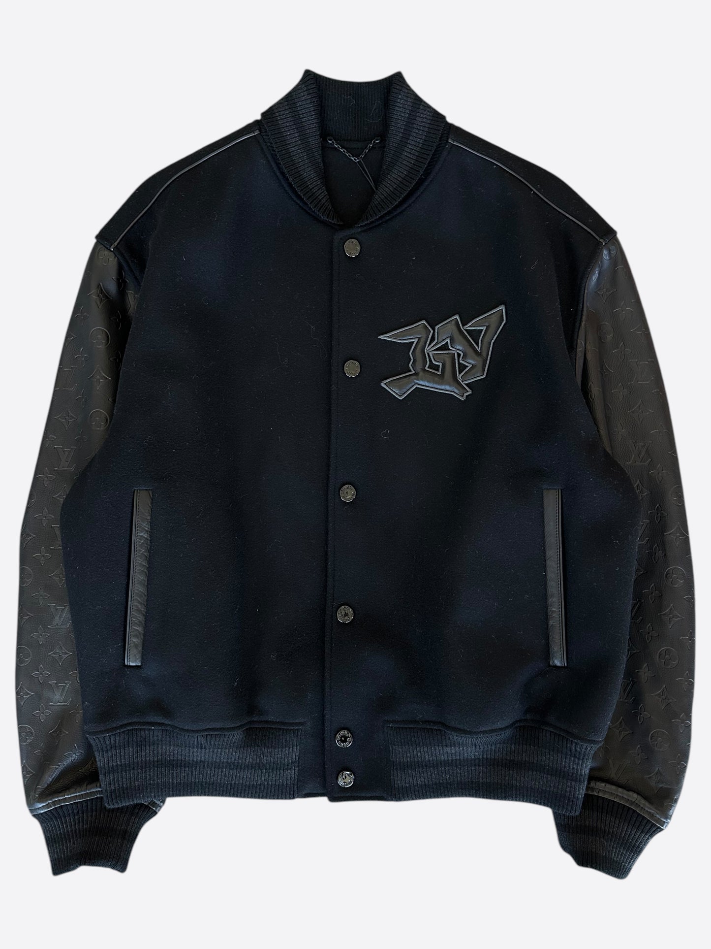 Louis Vuitton Black Monogram Mask Varsity Jacket