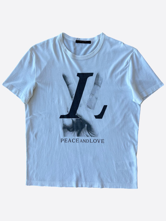 Louis Vuitton White Peace & Love T-Shirt