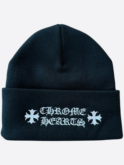 Chrome Hearts Black & White Embroidered Logo Beanie
