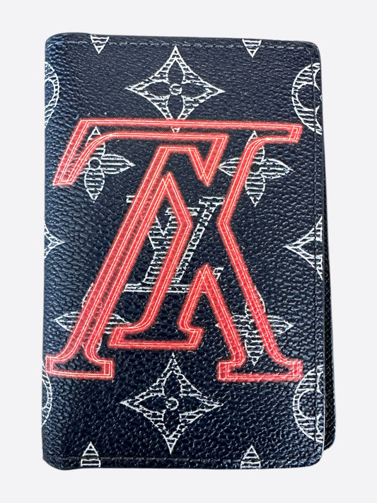 Louis Vuitton Navy & White Monogram Upside Down Logo Pocket Organizer