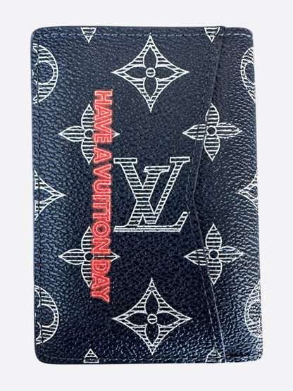 Louis Vuitton Navy & White Monogram Upside Down Logo Pocket Organizer