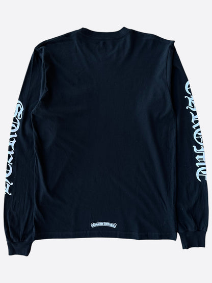 Chrome Hearts Black & White Neck Logo Longsleeve T-Shirt